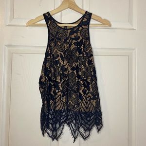 Express Black Eyelet Lace Blouse